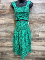 NEW Isabel Maternity 2pc Floral Smocked Tank Top & Skirt Set Green sz Small