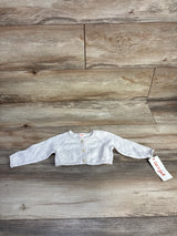 NEW Cat & Jack Cropped Long Sleeve Button-Up Shirt Cream sz 0-3m