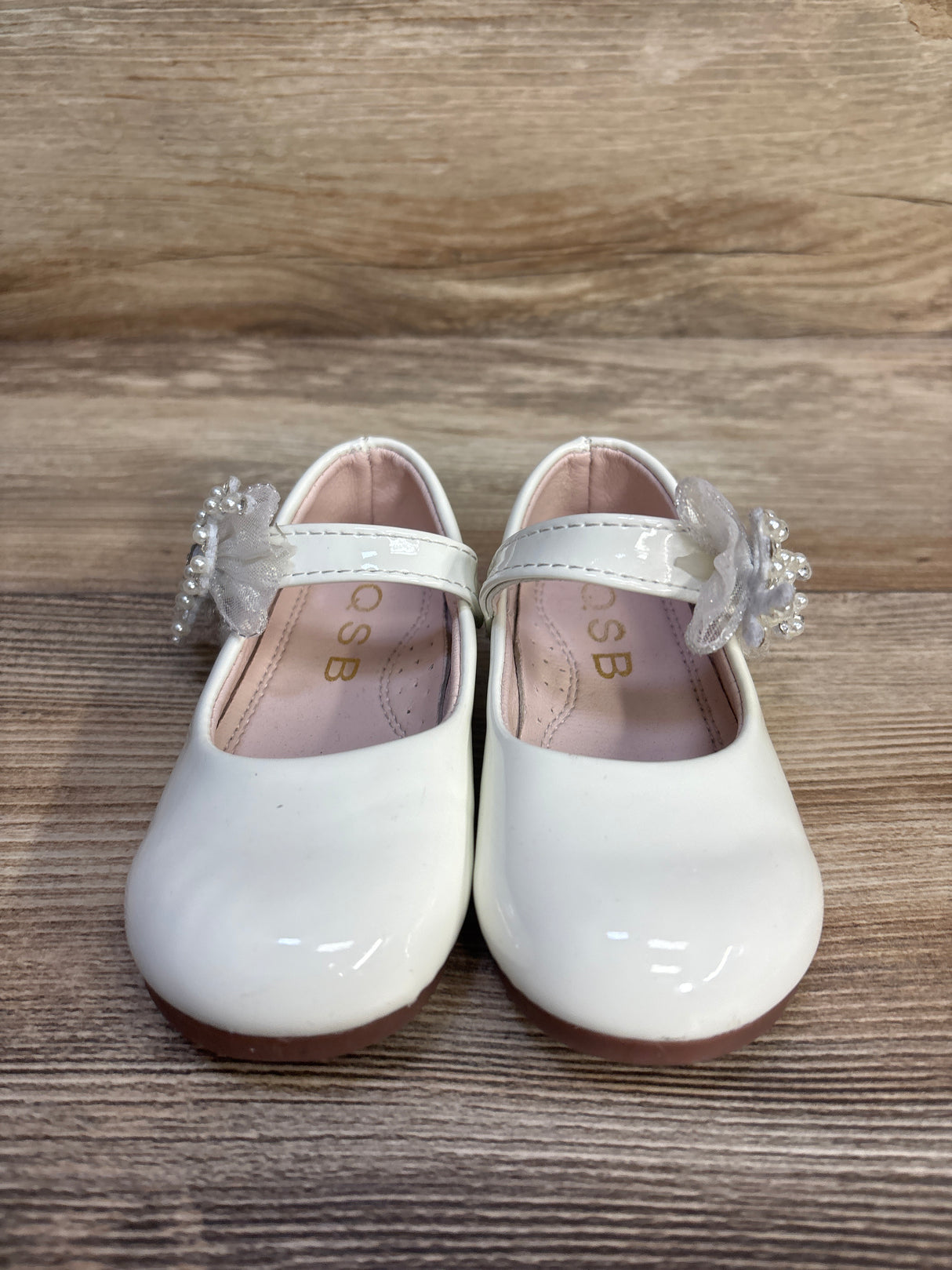 QSB Patent Leather Mary Jane Flats White sz 7c