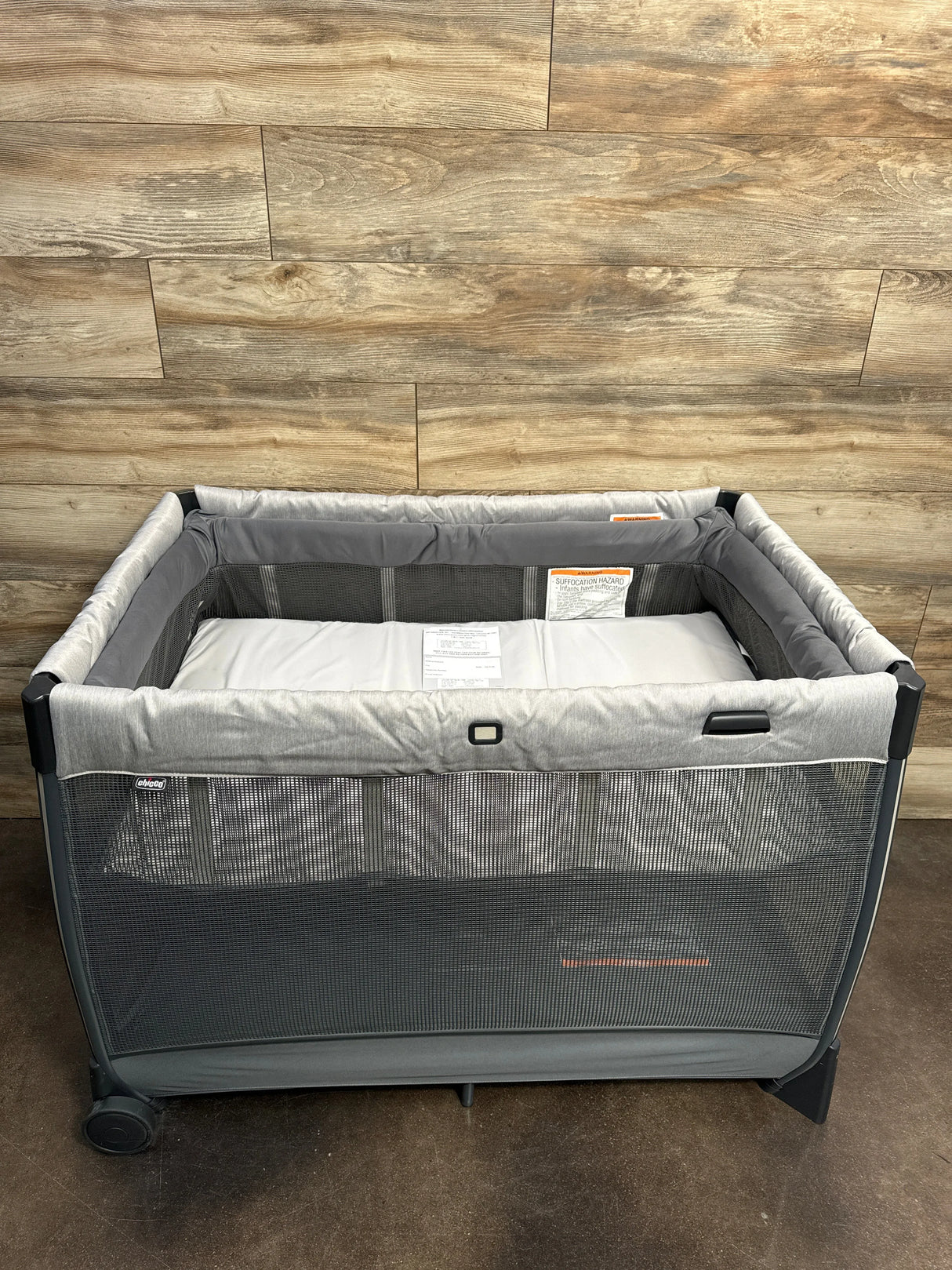 NEW Chicco Lullaby Zip All-in-One Portable Playard in Driftwood