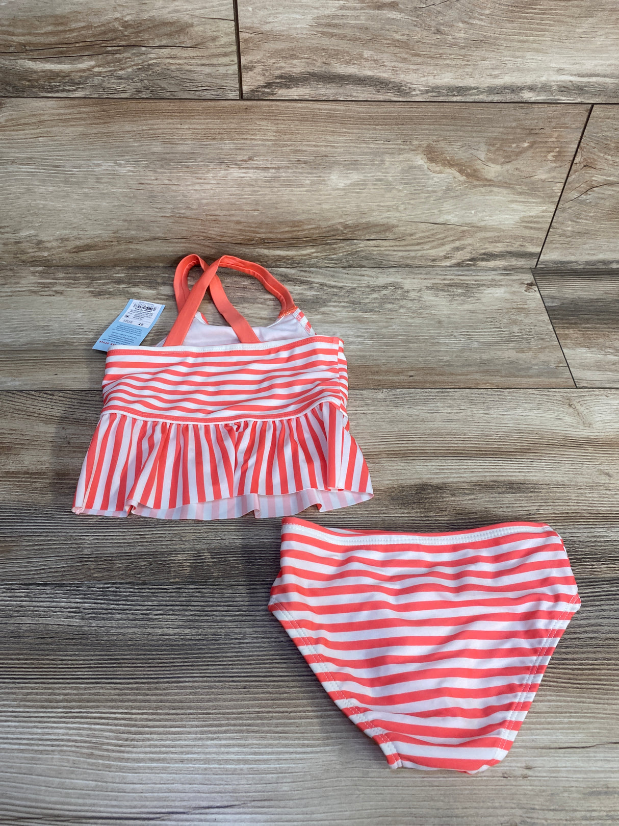 NEW Cat & Jack 2pc Striped Swimsuit Set Pink sz 2T