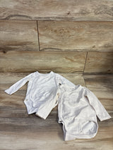 H&M Organic 2pk Wrapover Bodysuits White sz 6m