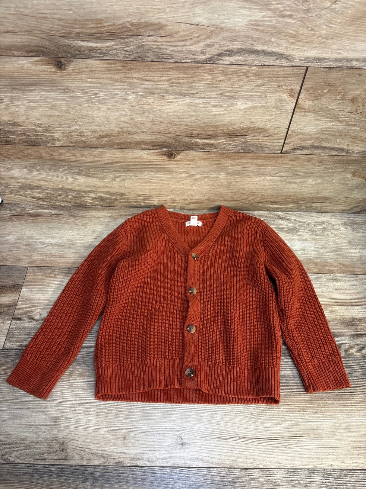 Cat & Jack Chunky Knit Button Front Cardigan Rust sz 5T