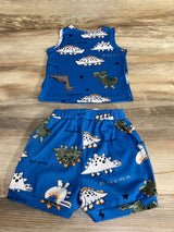 2pc Dinosaur Tank Top & Shorts Blue sz 6-9m