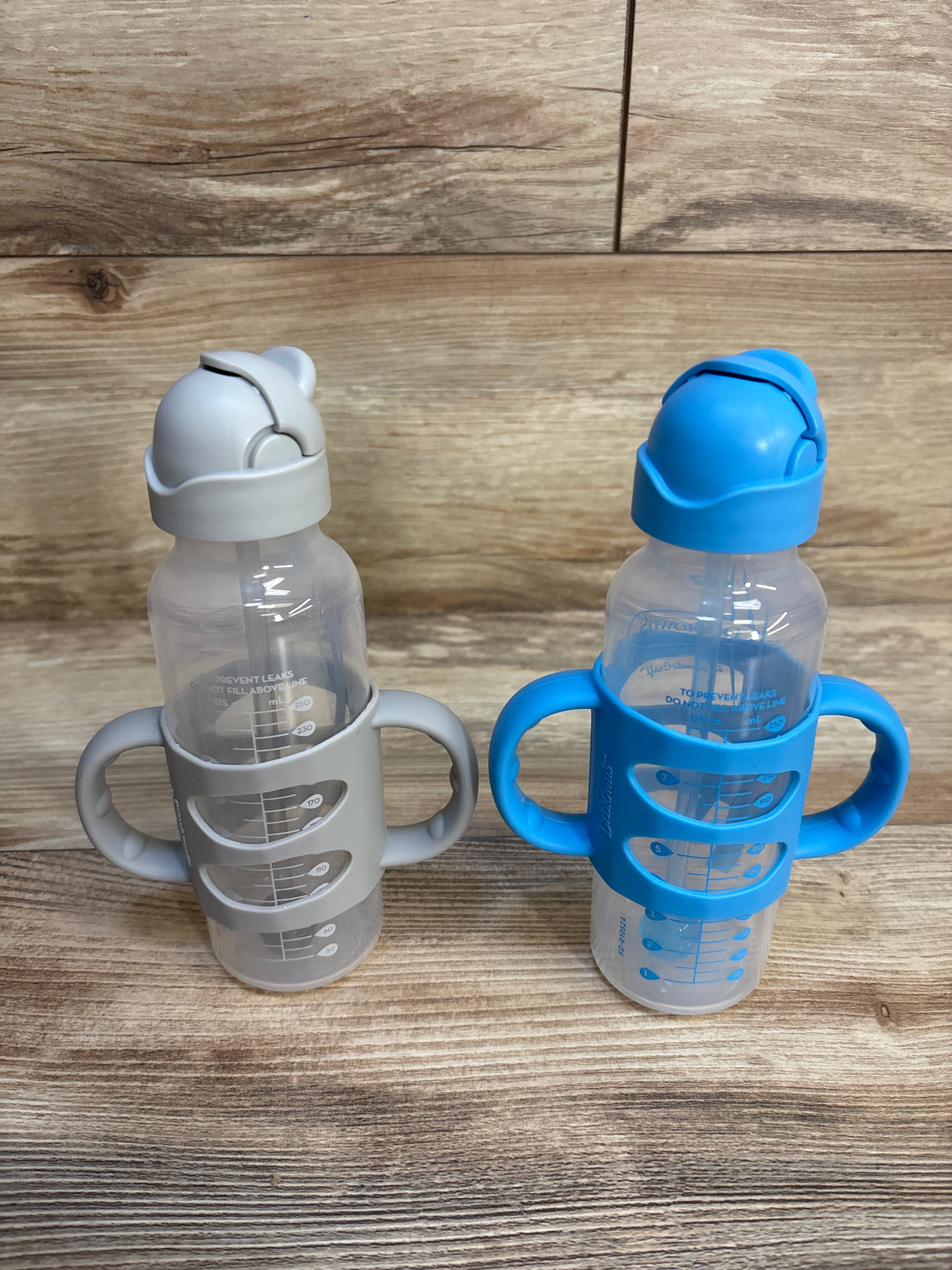 Dr. Brown's Milestones Narrow Sippy Straw Bottles w/ Silicone Handles 2pk 8oz