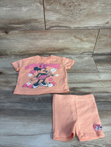 Disney Baby 2pc Minnie Mouse Floral Shirt & Shorts Peach sz 12m