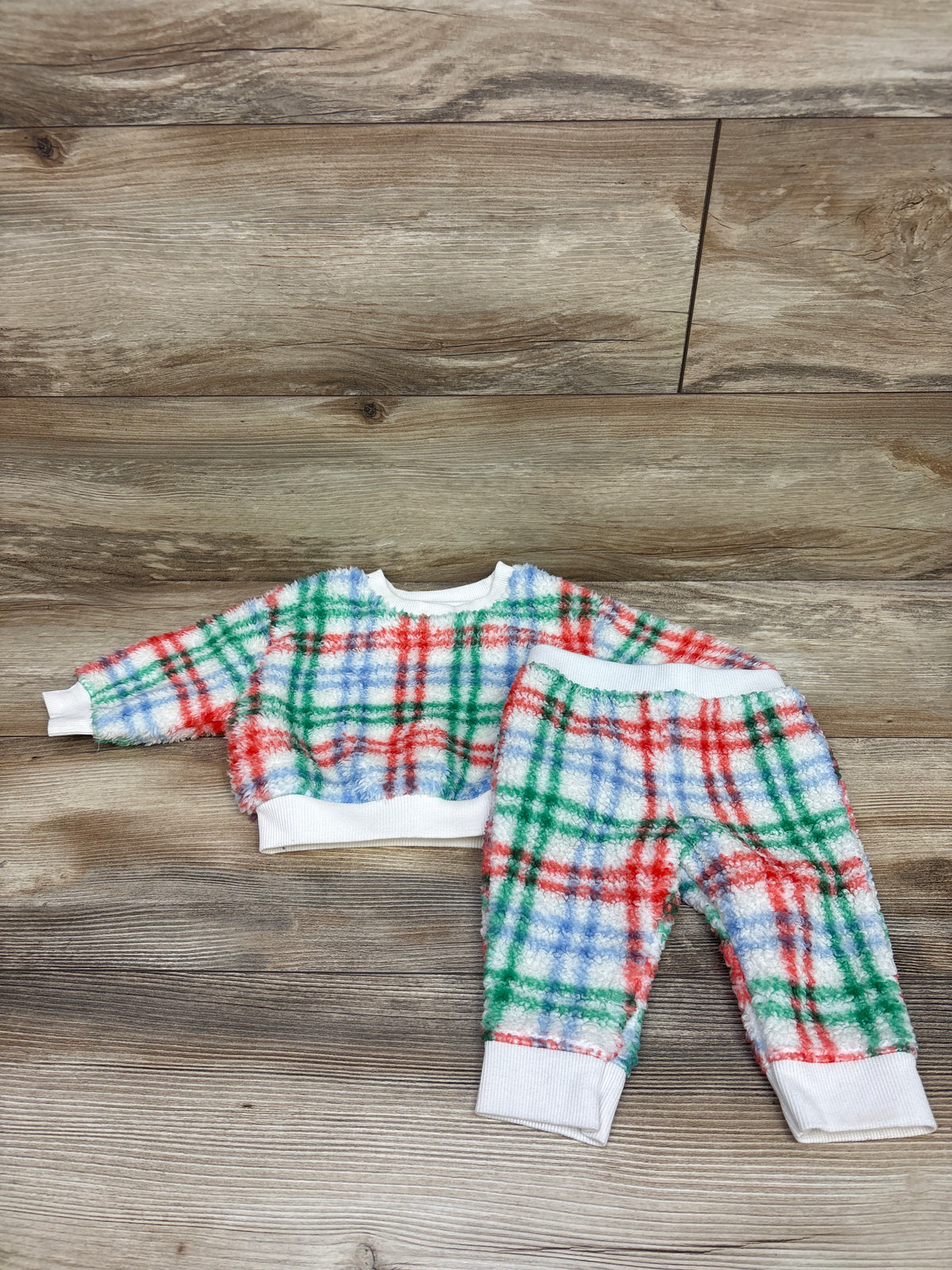 Cat & Jack 2pc Sherpa Pullover Sweatshirt & Pants Set White sz 3-6m