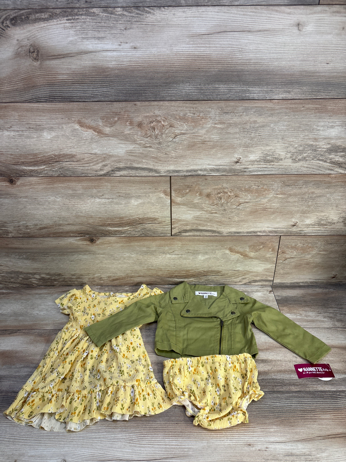 NEW Nannette 3pc Jacket, Dress, & Bloomers Set Green sz 18m
