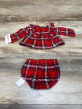 NEW Cat & Jack 2pc Plaid Top & Bottoms Red sz Newborn - Me n Mommy To Be