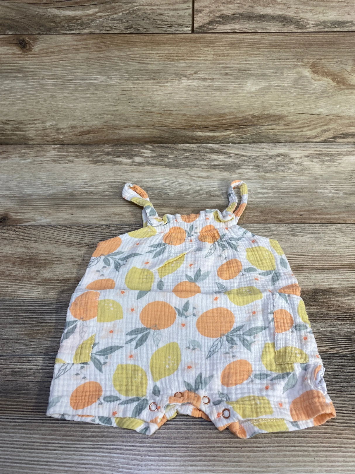 Fruit Print Gauze Shortie Romper White sz 0-3m