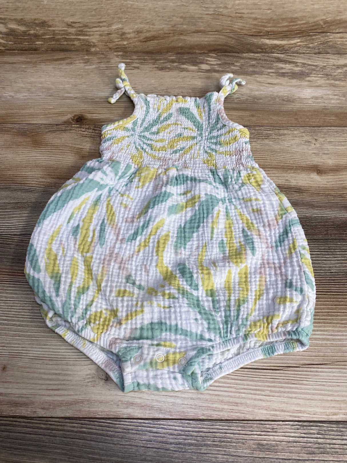 Grayson Mini Smocked Tie-Dye Romper White sz 24m