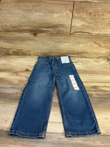 NEW Button-Front Relaxed Straight Jeans Blue sz 3T