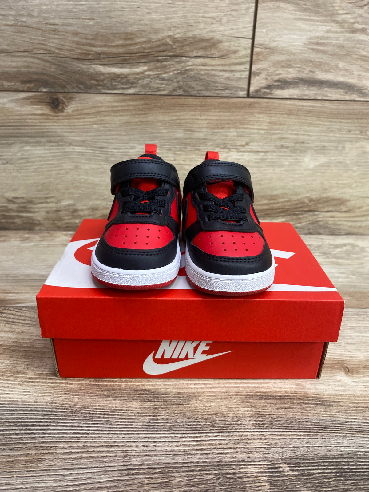 NEW Nike Court Borough Low Recraft TD 'Black University Red' Sneakers sz 5c