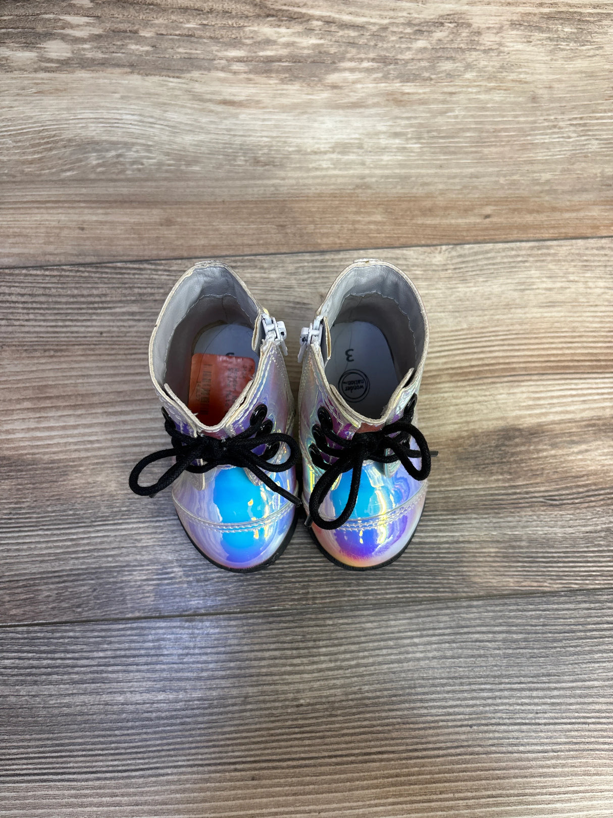 Wonder Nation Iridescent Shine Moto Booties sz 3c