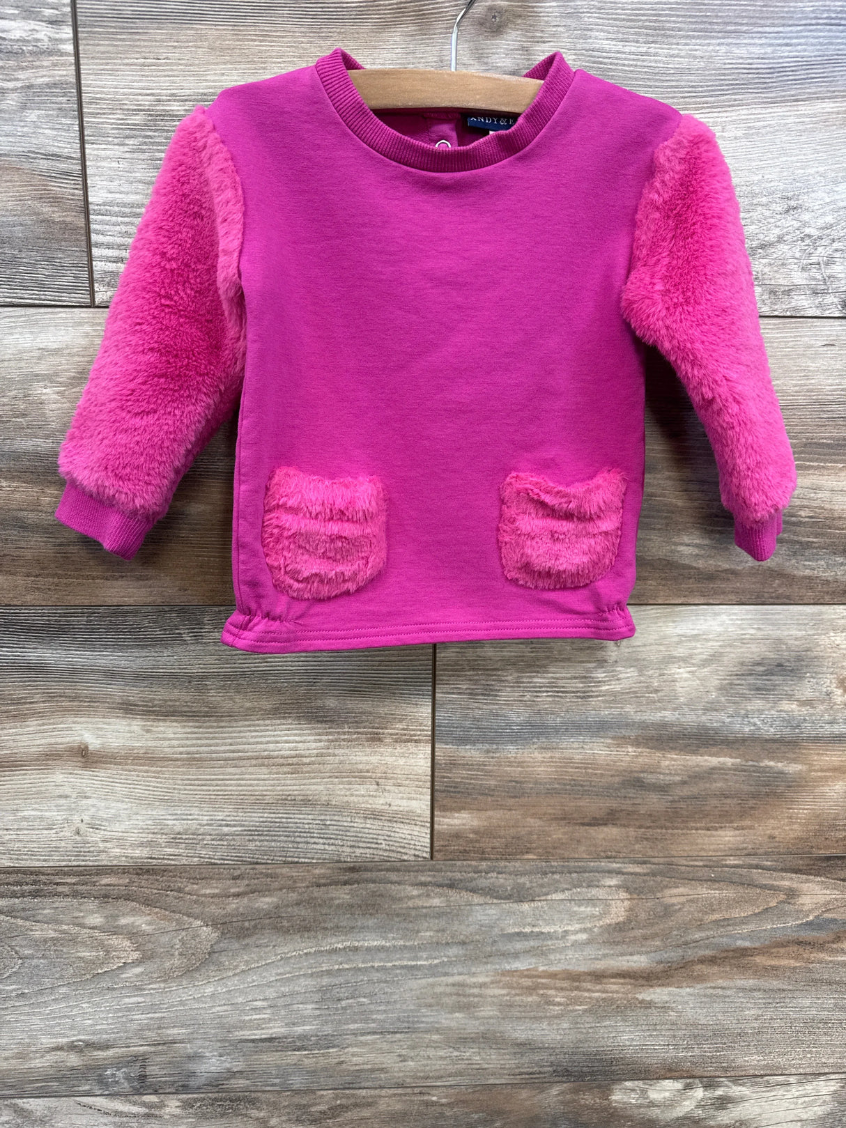 Andy & Evan Plush Sweatshirt Pink sz 12-18m - Me n Mommy To Be