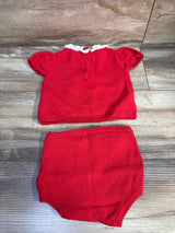 Janie & Jack 2pc Embroidered Matching Sweater Set Red sz 6-12m