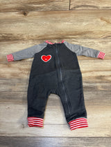 Cat & Jack Textured Heart Coverall Grey sz 3-6m