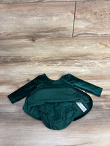NEW Children's Place Velvet Dress & Bloomers 2pc Set Green sz 0-3m