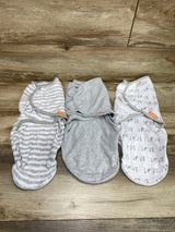 SwaddleMe 3pk Swaddles Grey/White sz 0-3m