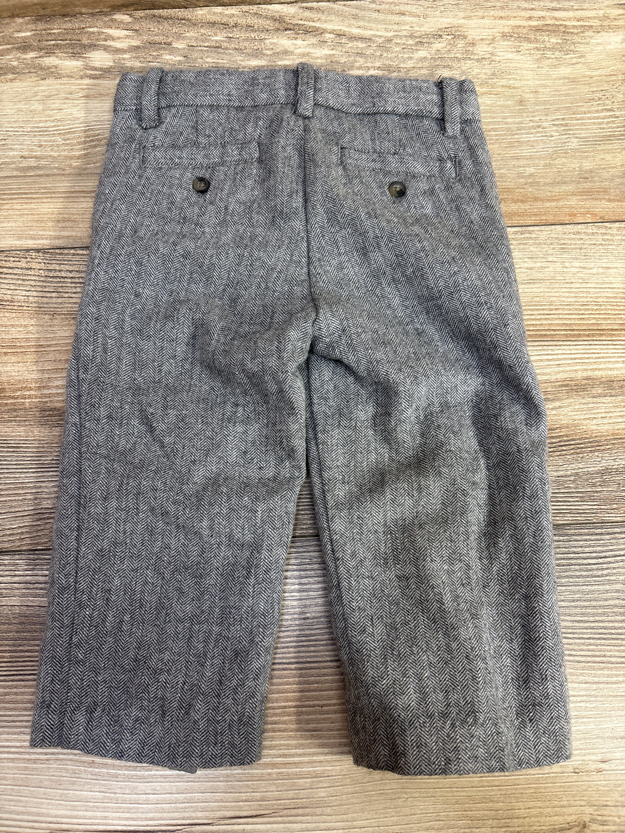Janie & Jack Herringbone Wool Pant in Dolphin Grey sz 12-18m