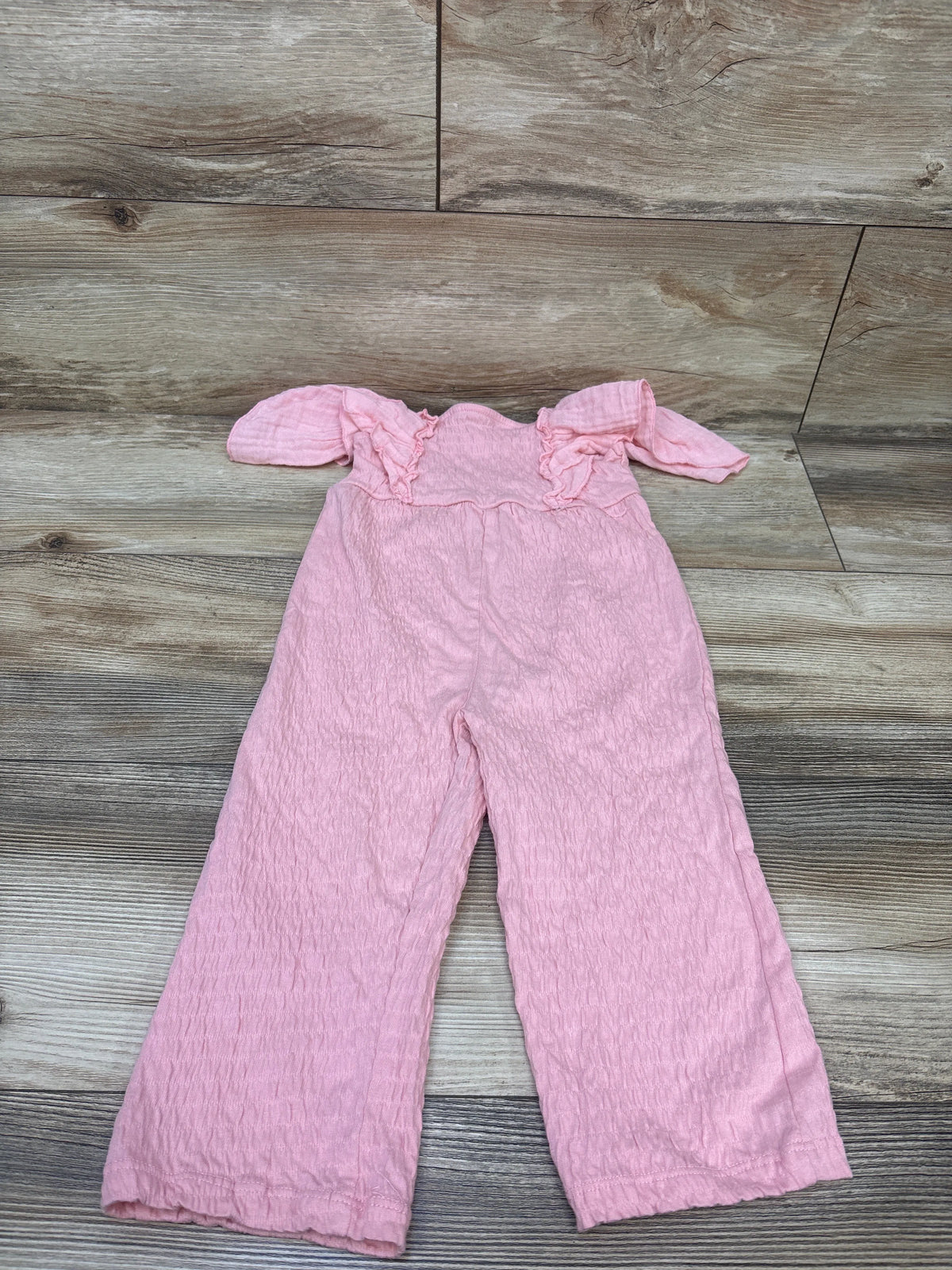 Zara Gauze Flutter Sleeve Jumpsuit Pink sz 3T