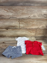 NEW Just One You 3pc Henley Shirt & Bottoms Set Red sz 3m