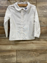 French Toast Button Up Shirt White sz 3T