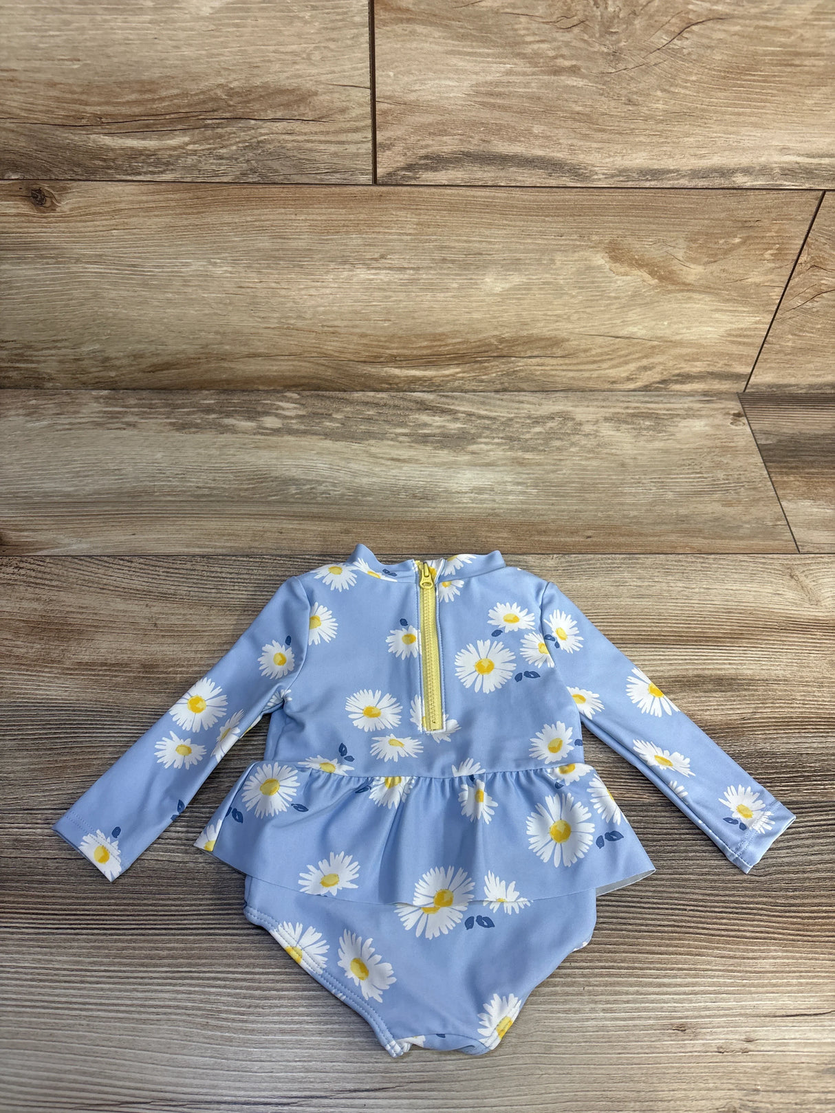 Carter's 1pc Long Sleeve Peplum Rash Guard Swimsuit Blue sz 3m