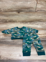 Cat & Jack 2pc Camo Sweatshirt & Joggers Set Green sz Newborn