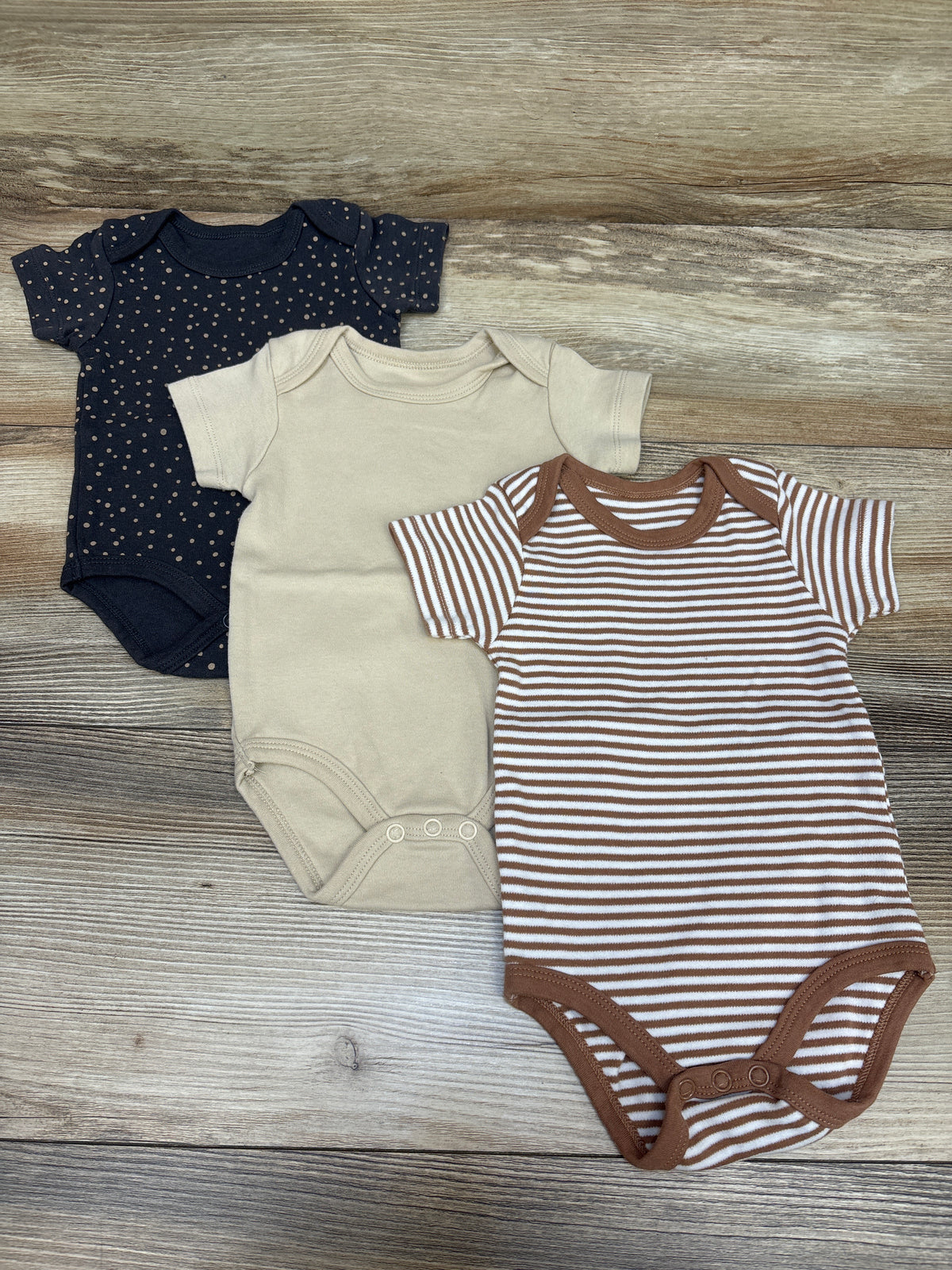 MAMIMAKA 3pk Bodysuit Set Tan sz 6m