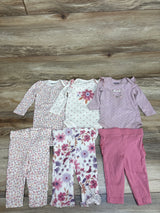 Huggies 6pc Bodysuit & Ruffle Pants Set White sz 3m