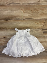 Cat & Jack Smocked Eyelet Trim Dress White sz 2T