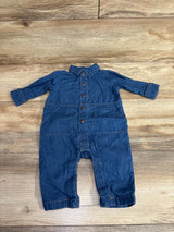 Cat & Jack Chambray Button Up Coverall Blue sz 0-3m