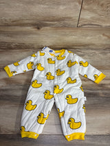 NEW YI BEI YA Duck Print Puffer Coverall White sz 9-12m