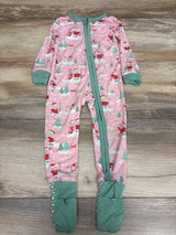 Angel Dear Bamboo Golfing Mrs. Claus and Elves Convertible Zip Sleeper Pink sz 6-12m