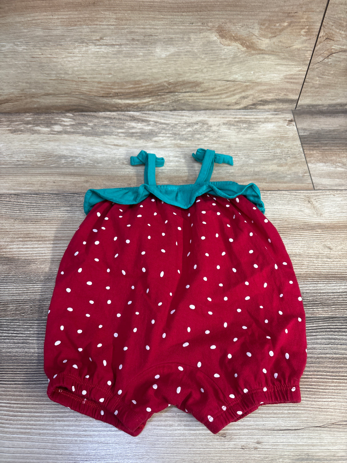 Children's Place Strawberry Shortie Romper Red sz 0-3m