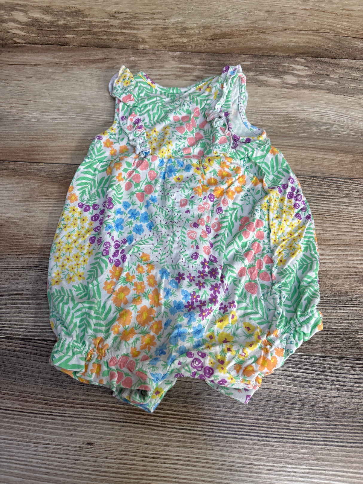 Little Me Floral Ruffle Romper White sz 6m - Me n Mommy To Be