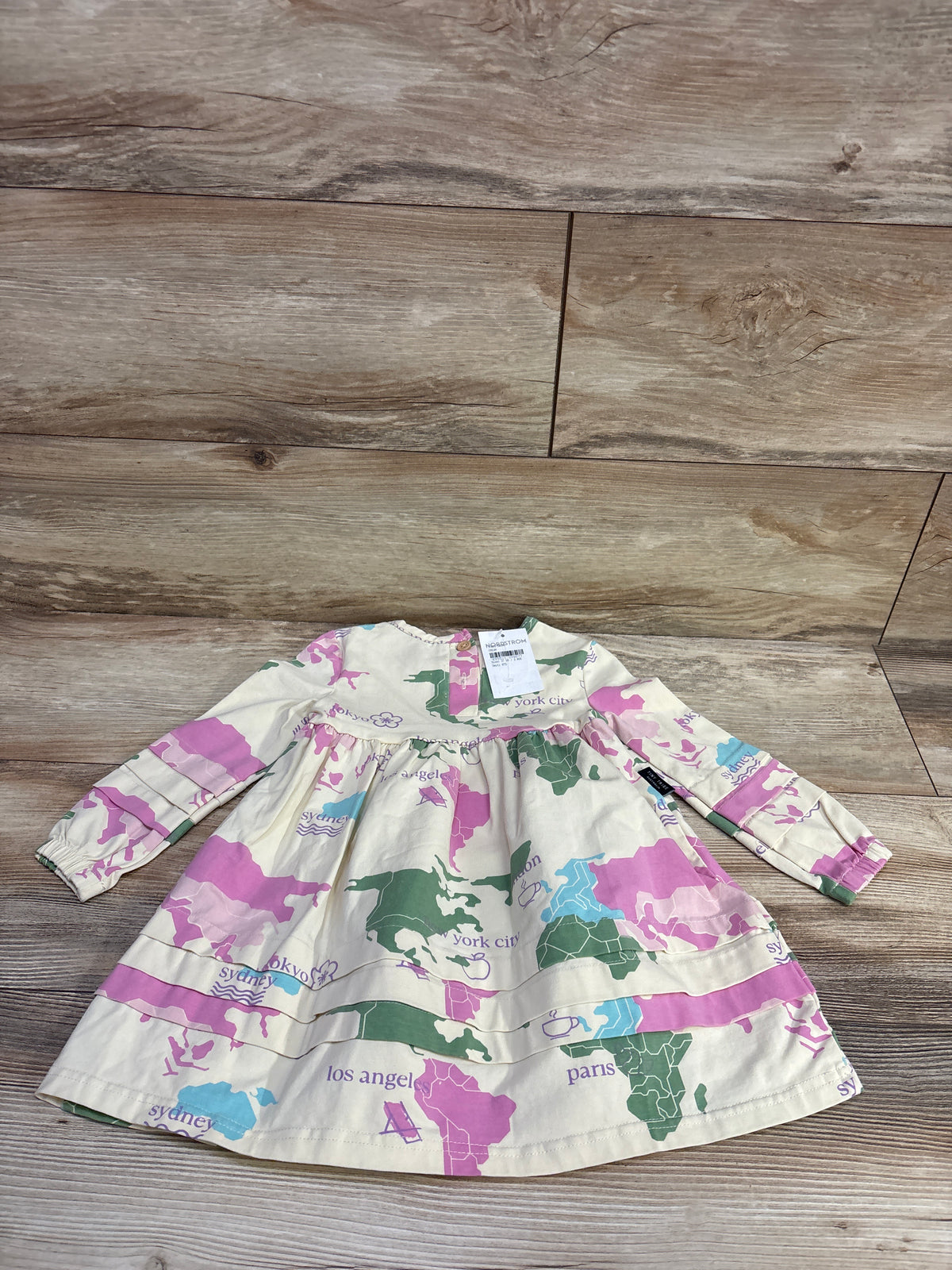 NEW Tiny Tribe World Tour All-in-One Long Sleeve Dress Ivory sz 3T
