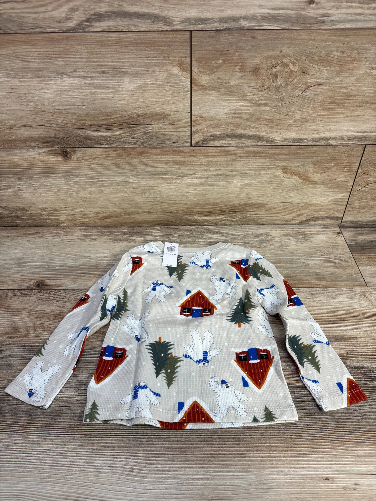 NEW Old Navy Abominable Snowman Waffle Knit Beige Shirt sz 2T