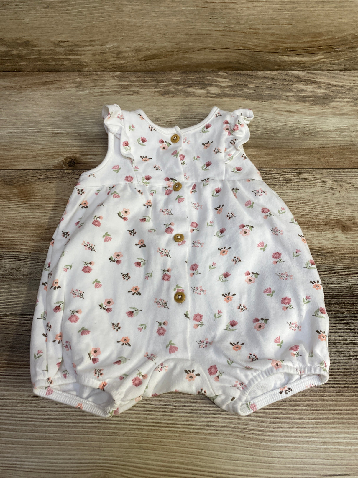 Rabbit + Bear Floral Romper White sz 6-9m