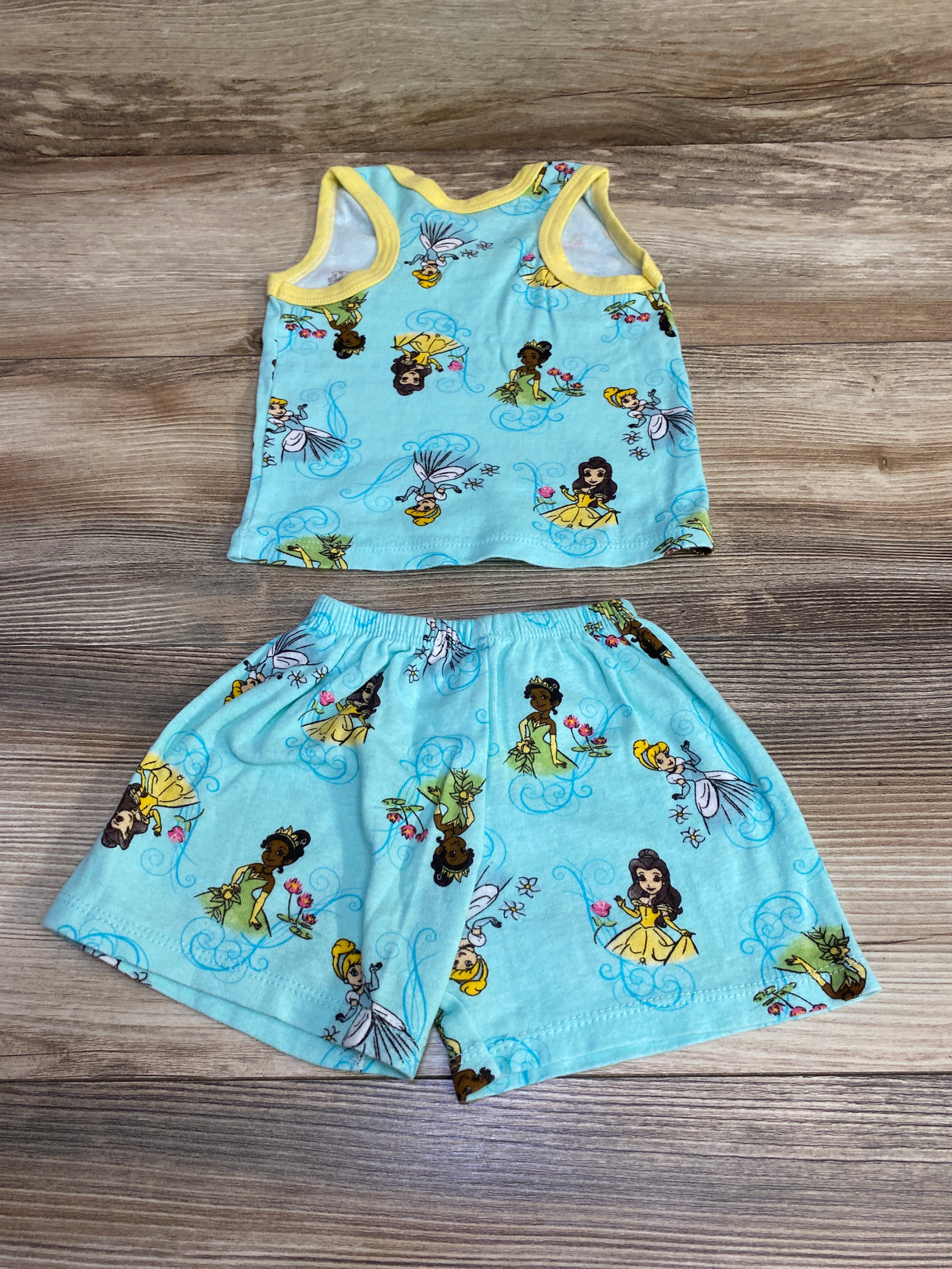 2pc Disney Princess Tank Top & Shorts Blue sz 6m