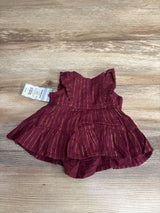 NEW Cat & Jack Metallic Bodysuit Dress Burgundy sz Newborn