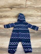 Carter's Fair Isle Fleece Hooded Coverall Navy sz 3m