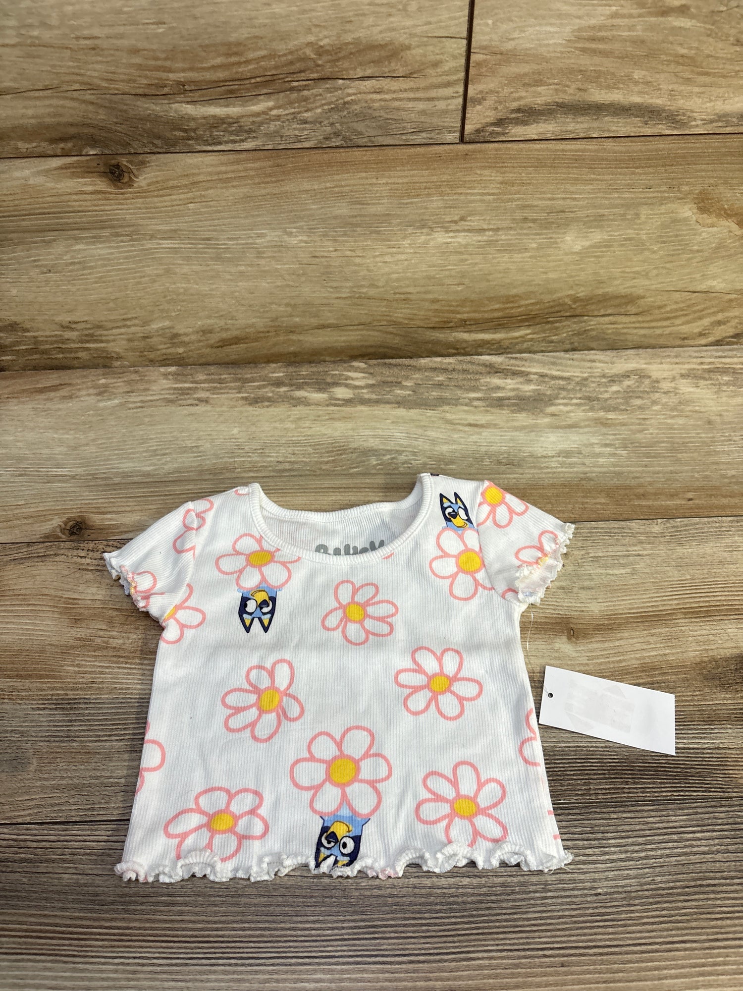 NEW Bluey Ribbed Floral Shirt White sz 12m