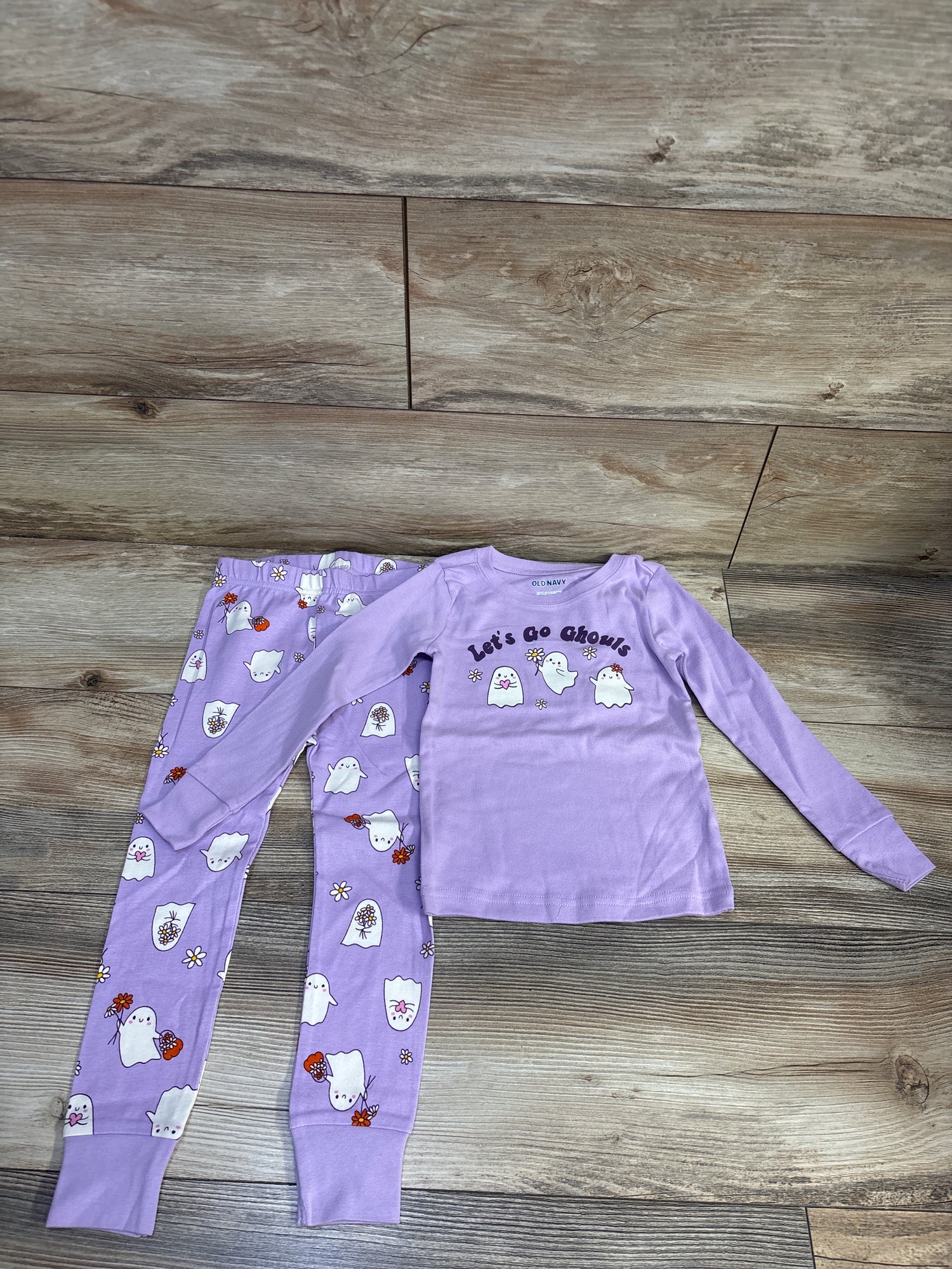NEW Old Navy 2pc 'Let's Go Ghouls' Pajama Set Purple sz 3T