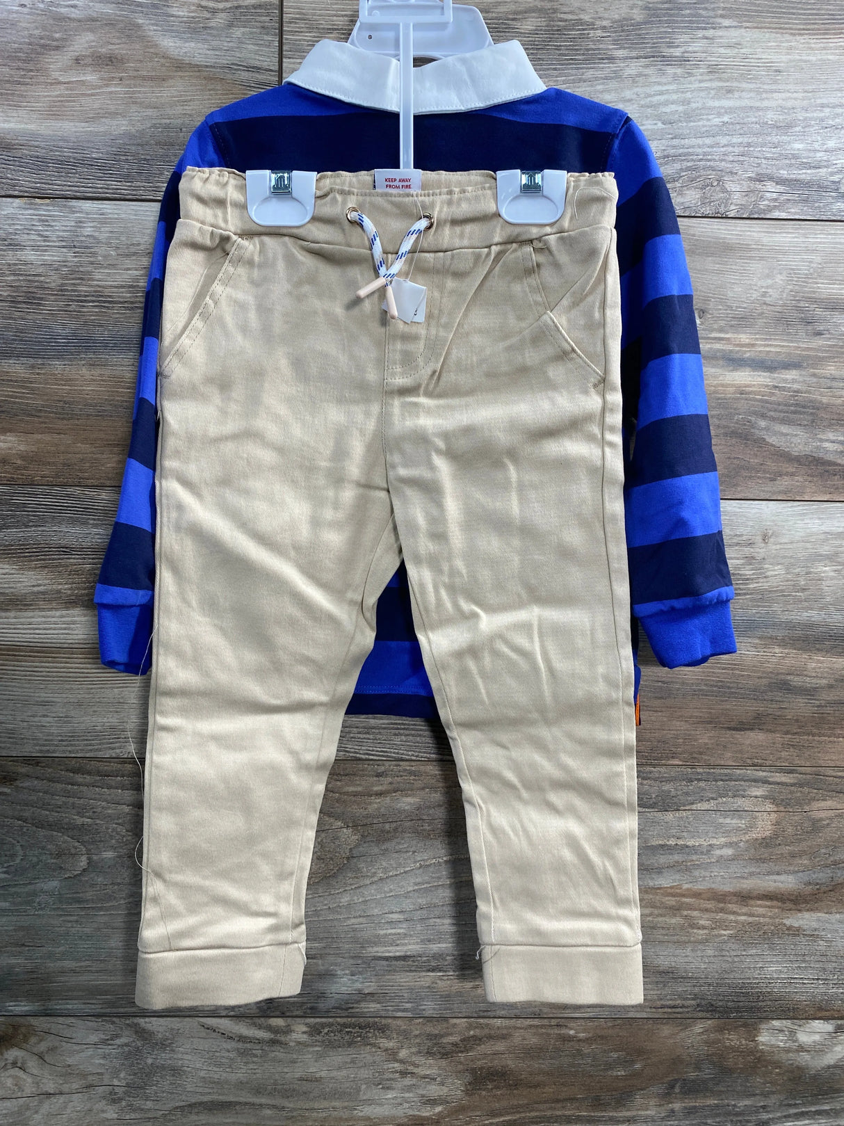 NEW Tommy Bahama Blue Rugby & Khaki Pants Set sz 3T