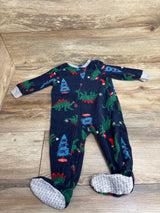 Carter's Dinosaur Christmas Blanket Sleeper Navy sz 12m