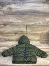 Old Navy Fleece Lined Puffer Jacket Olive sz 2T