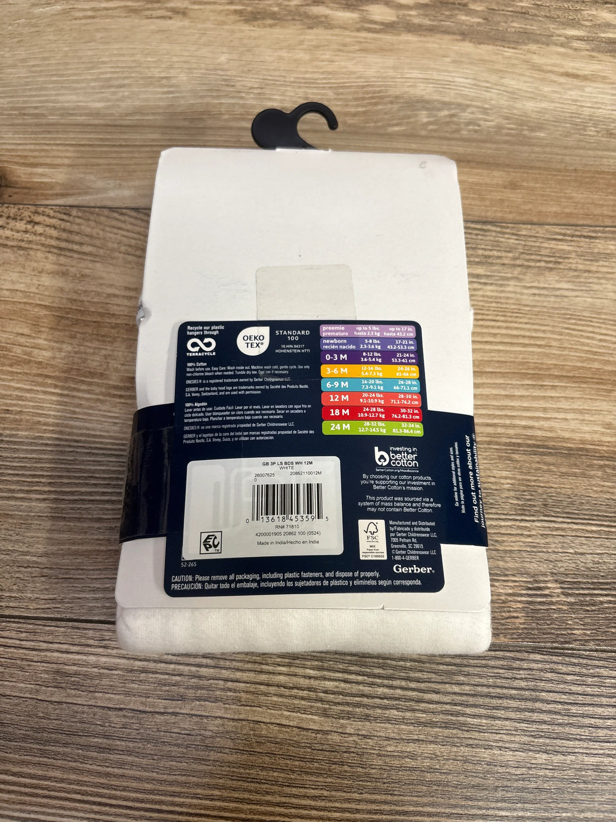 NEW Gerber 3pk Bodysuits White sz 12m
