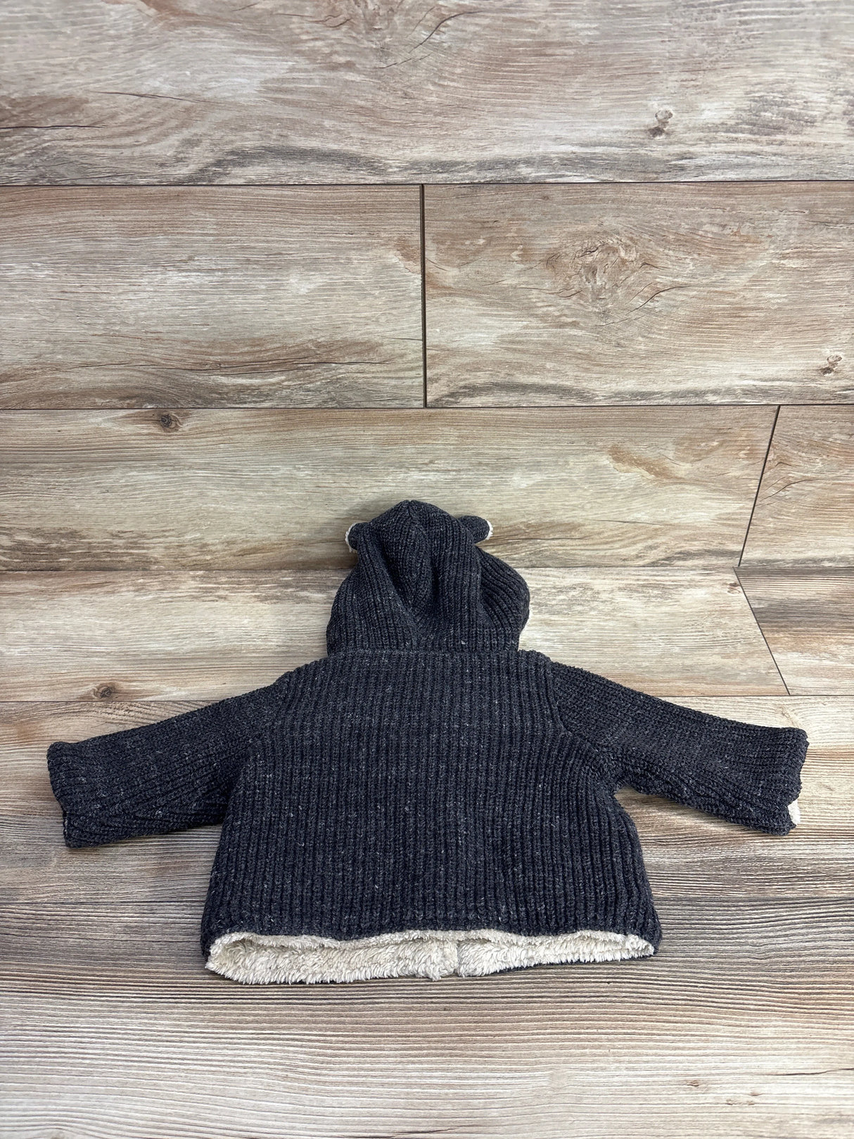 Baby Gap Lined Knit Bear Cardigan Grey sz 3-6m